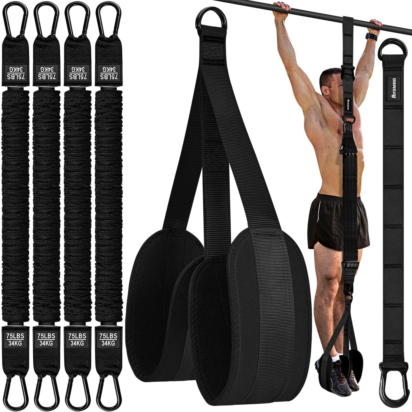 Ayombo Pull Up Assistance Bands - Resistance Bands for Workout, Home Gym Fitness