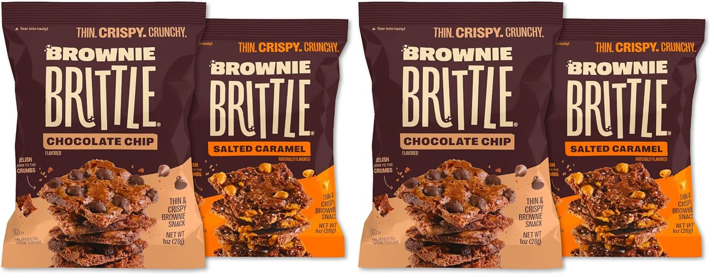 Brownie Brittle – Original Chocolate Chip Thin and Crispy Sweet Snacks (Pack of 20, 1 oz), Rich Gourmet Brownie Bites Dessert