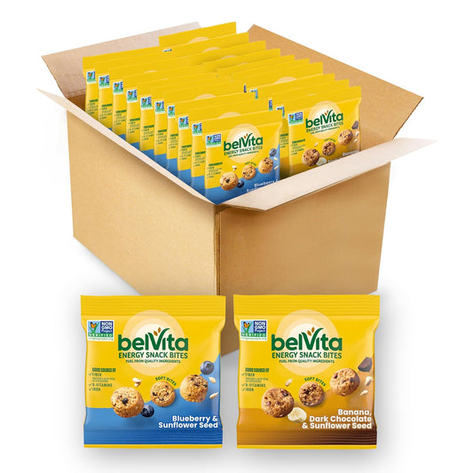 belVita Energy Snack Bites Variety Pack, 15 Individually Wrapped Snack Packs