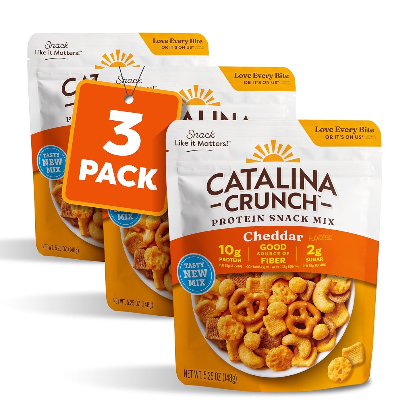 Catalina Crunch Protein Snack Mix with Cheese Crisps, 10g Protein, 2g Sugar, Gluten Free, Cheddar, 5.25 Ounce Bag