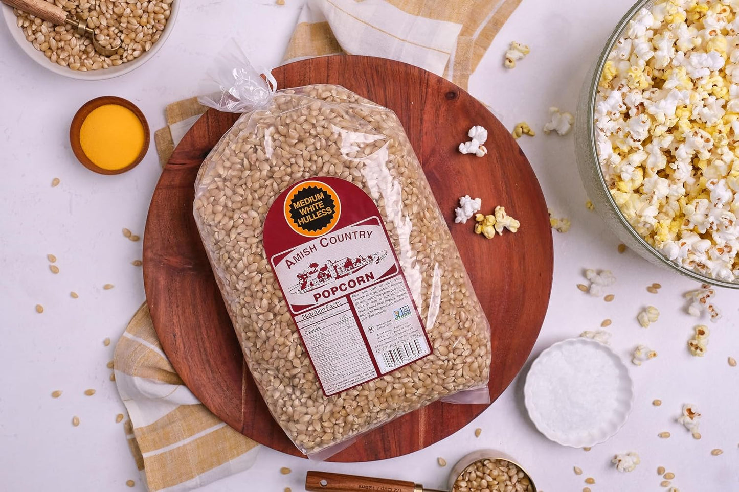 Medium White Popcorn Kernels from Amish Country in 6 lb Bag