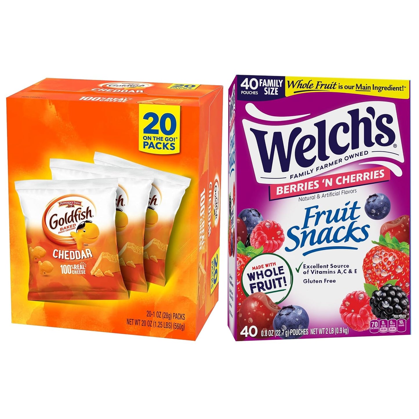 Welch's Fruit Snacks, Mixed Fruit, 40-count, 0.8 oz individual bags