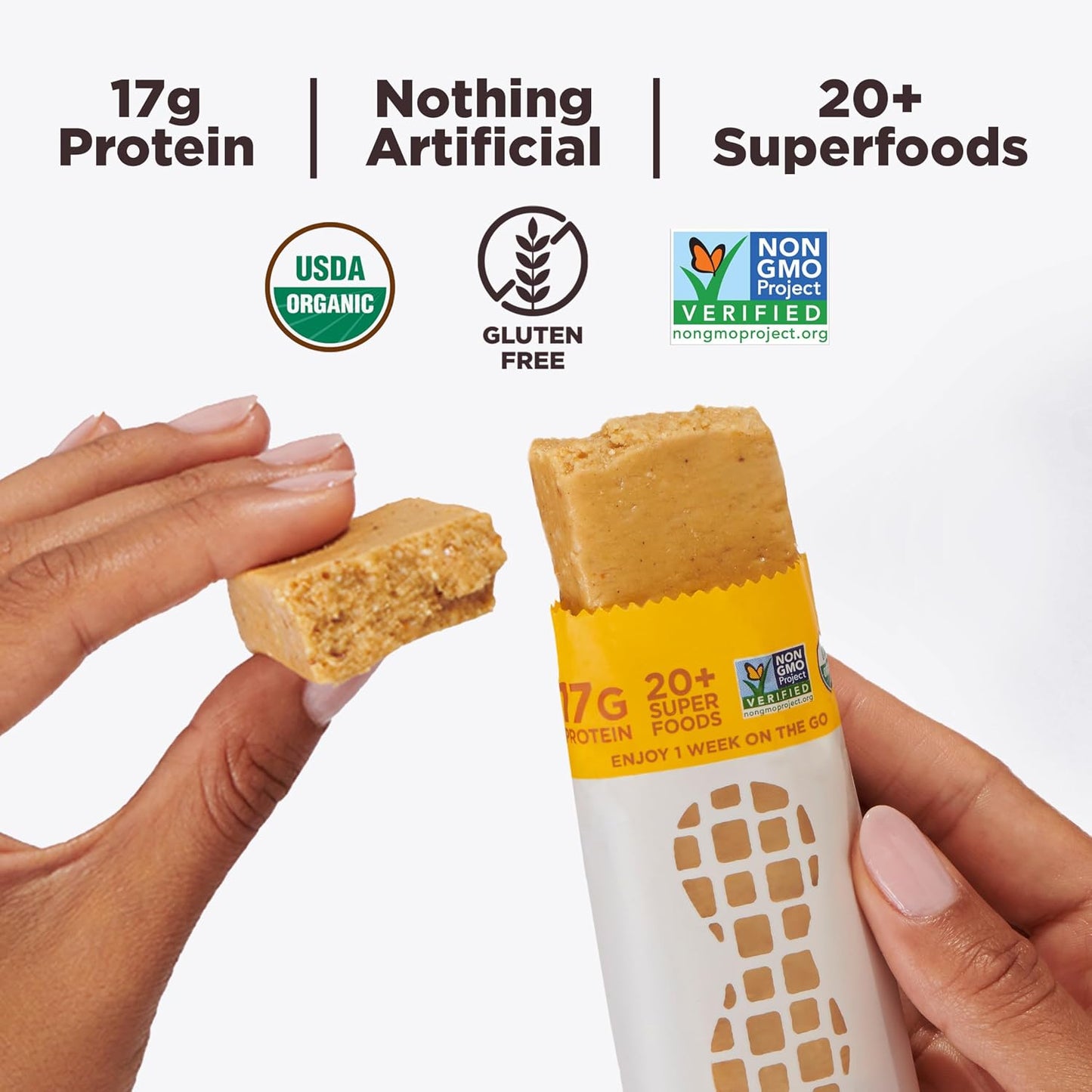 Perfect Bar Peanut Butter Protein Bars, Gluten Free, 10 Count, 2.5 Oz Each