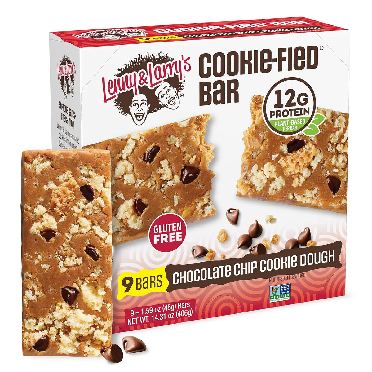 Lenny & Larry's Cookie-fied Bar - Chocolate Chip Cookie Dough Vegan Protein Bars