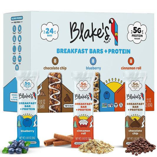 Blake's Seed Based Breakfast Bars Variety Pack 24 Count Gluten Free Nut Free Dairy Free Vegan