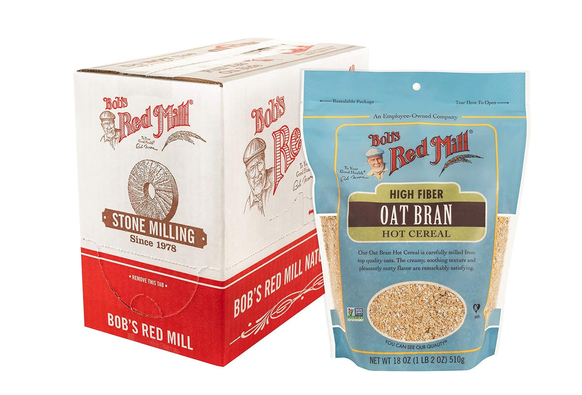 Bob's Red Mill Oat Bran Hot Cereal, 18oz (Pack of 4), Non GMO, Vegan, Kosher
