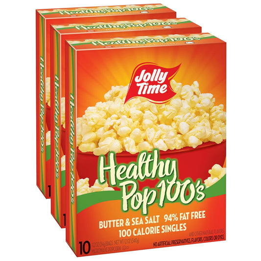 Jolly Time Pop Microwave Popcorn, 1.2oz Personal Bag, 10 Bags Per Carton