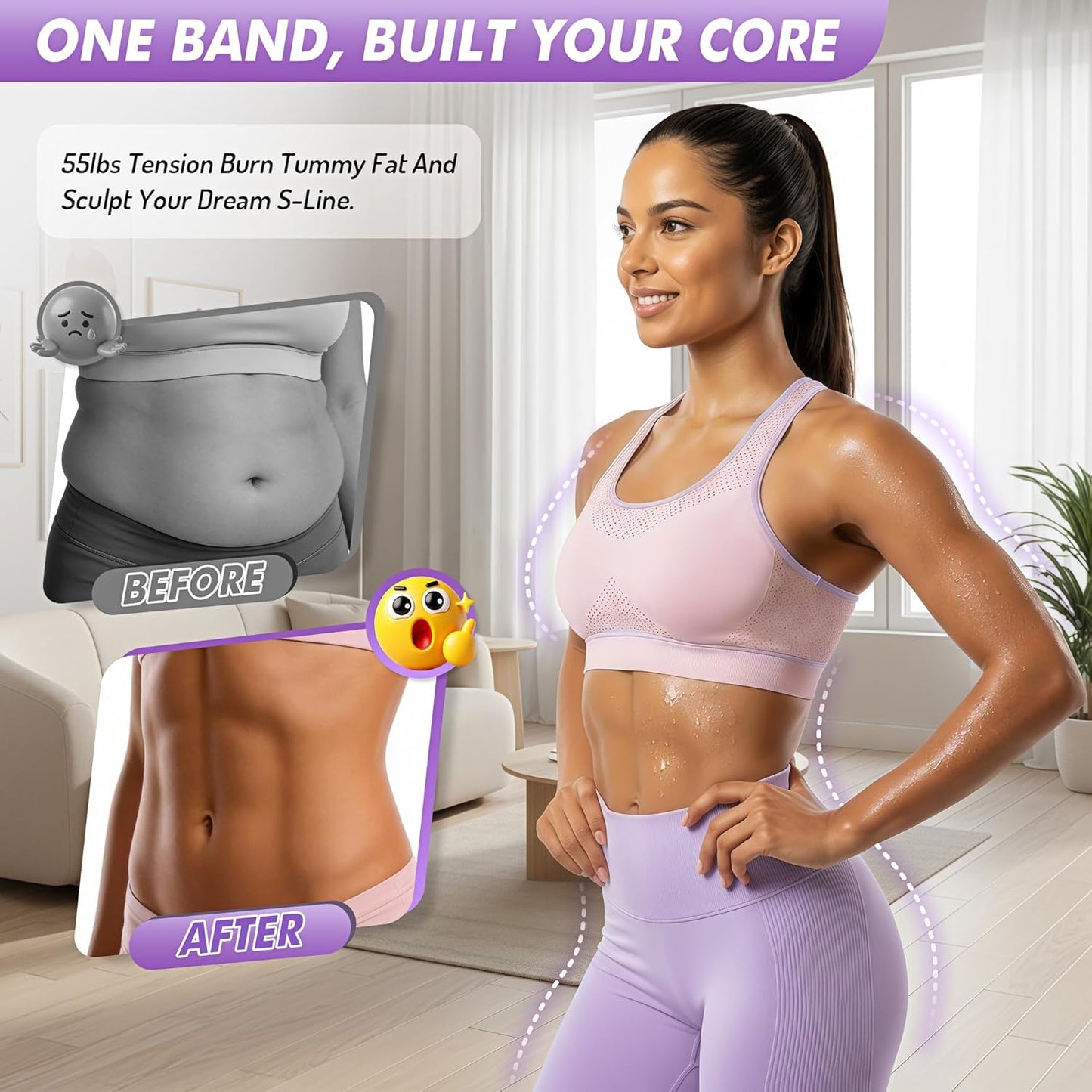 Pedal Resistance Band with Handle 55LBS Exercise Equipment