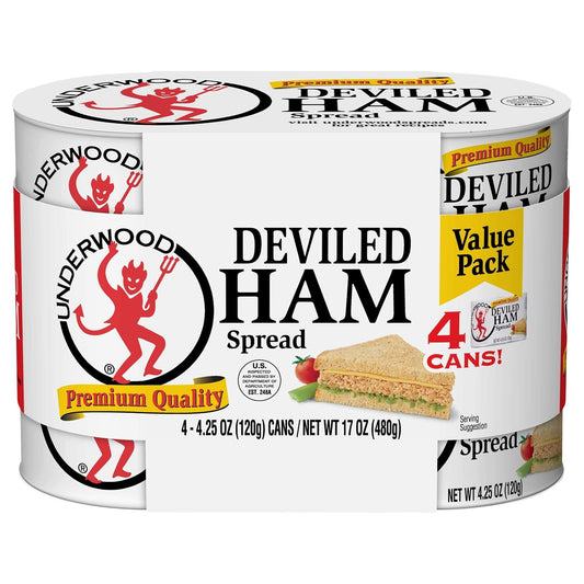 Underwood Deviled Ham Spread 4.25 Ounce 4 Pack Convenience Snacking