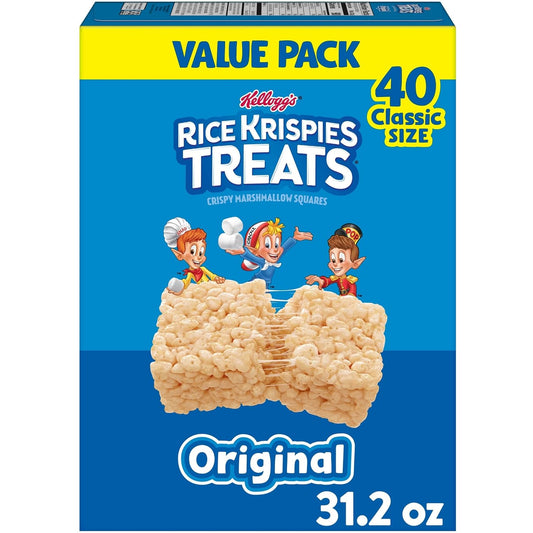 Rice Krispies Original Marshmallow Cereal Bars, 40 Bars, 31.2oz Box