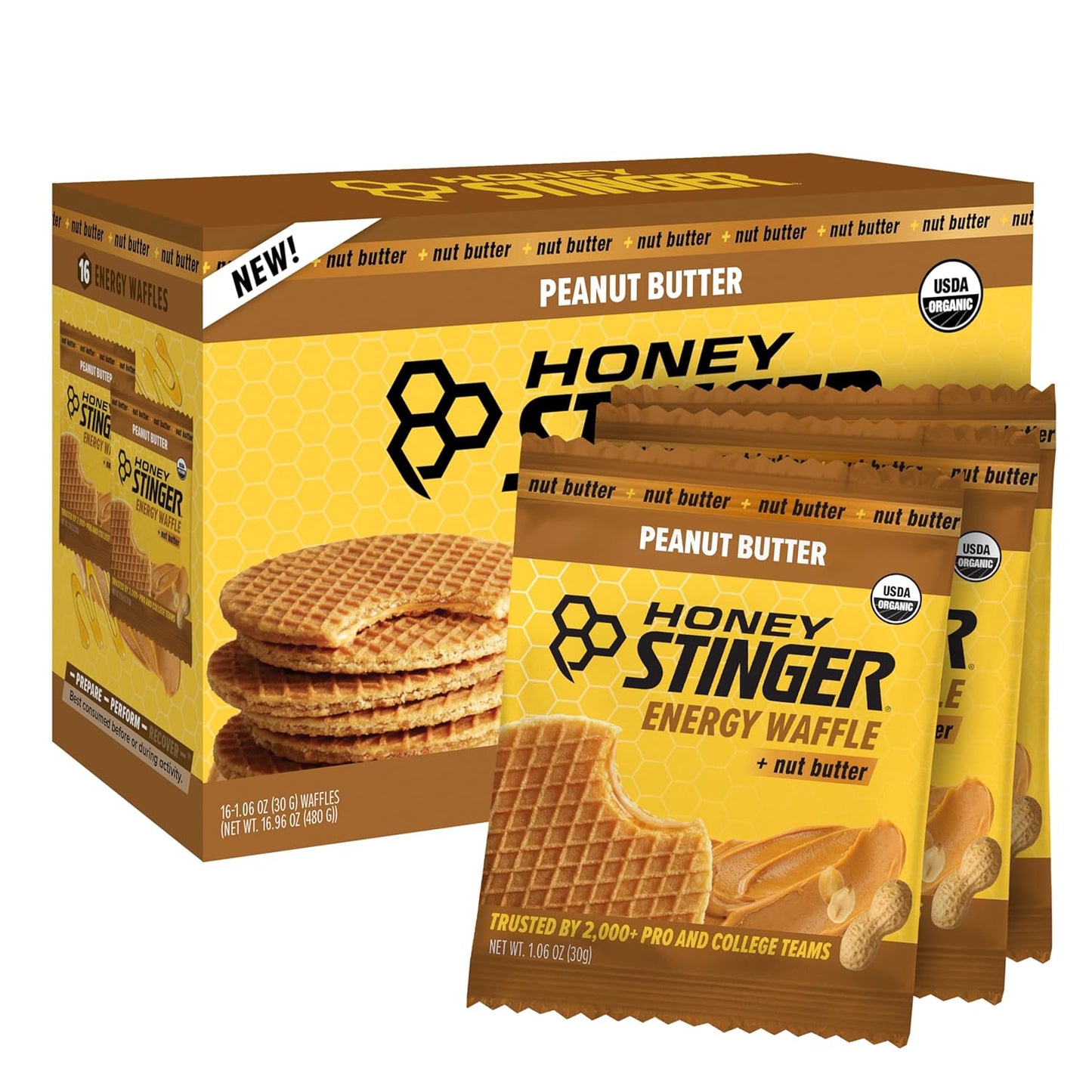 Organic Honey Waffle Energy Stroopwafel for Exercise and Performance