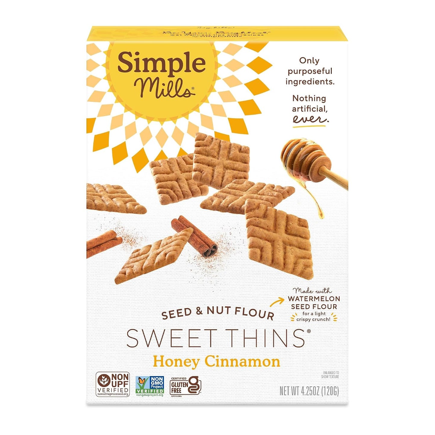 Simple Mills Chocolate Brownie Seed and Nut Flour Sweet Thins, Paleo Friendly and Delicious Sweet Thin Cookies, Good for Snacks, Nutrient Dense, 4.25 oz (Pack of 3)