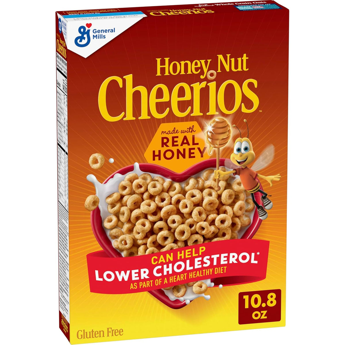 Honey Nut Cheerios, 10.8 oz, Heart Healthy, Gluten Free, Whole Grain Oats Breakfast Cereal