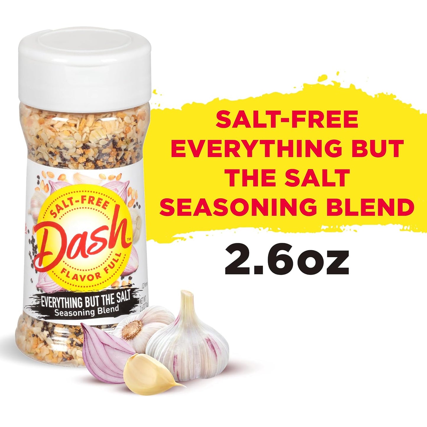 Dash salt-free everything seasoning blend, 2.6 oz, gluten-free, no MSG, no artificial colors