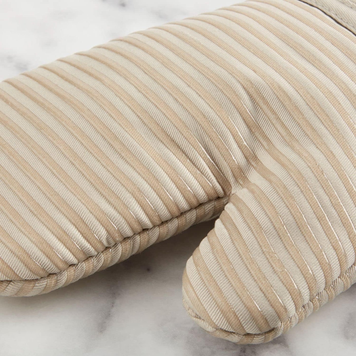 KITCHENAID Quilted Cotton Terry Cloth Oven Mitt, Pot Holder, Kitchen Towel 4-Pack Set, Heat Resistant, Silicone Grip, 16"x26", 7"x13" & 7"x10", Milkshake Tan