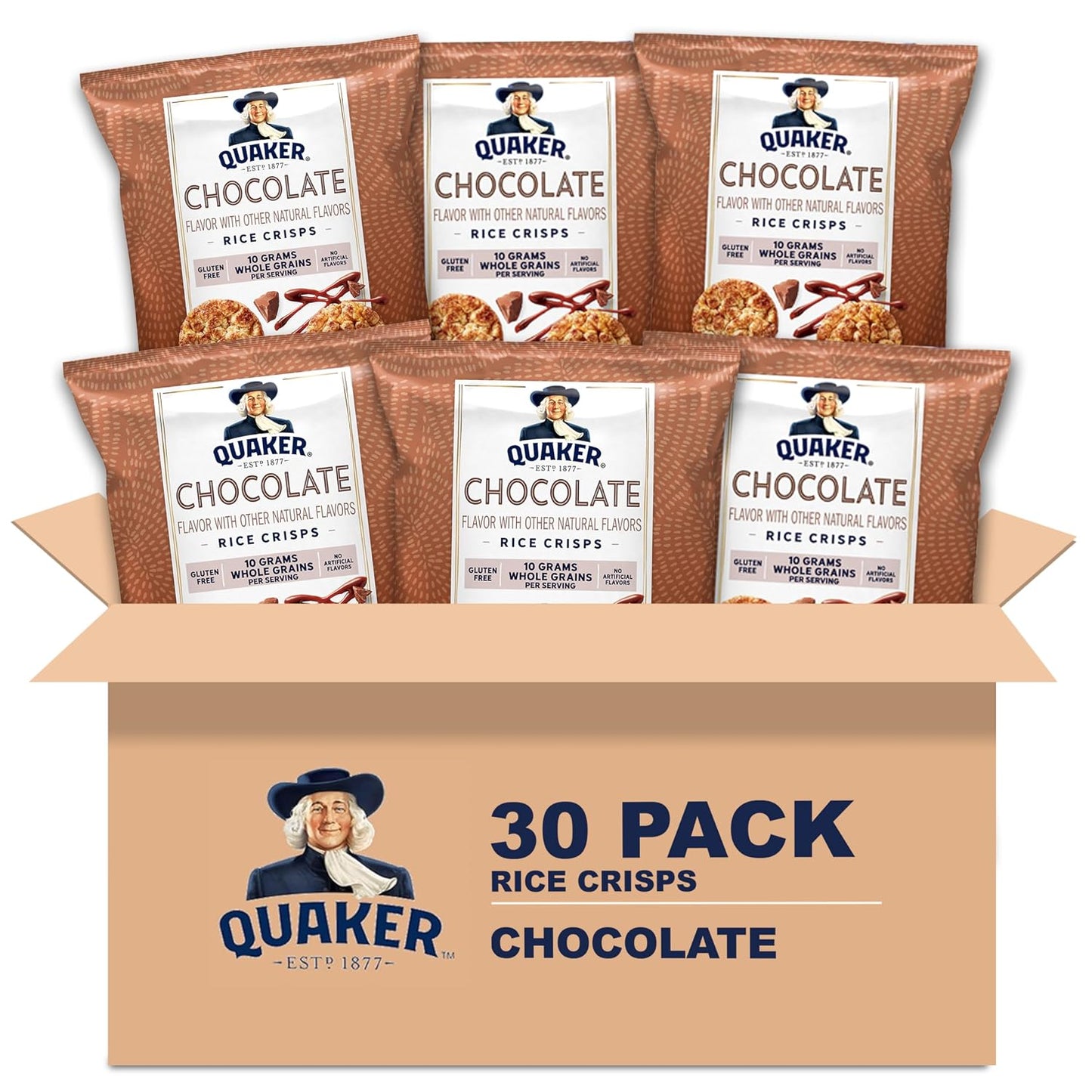 Quaker Rice Crisps, Gluten Free, 3 Flavor Sweet Variety Mix, 30 Count
