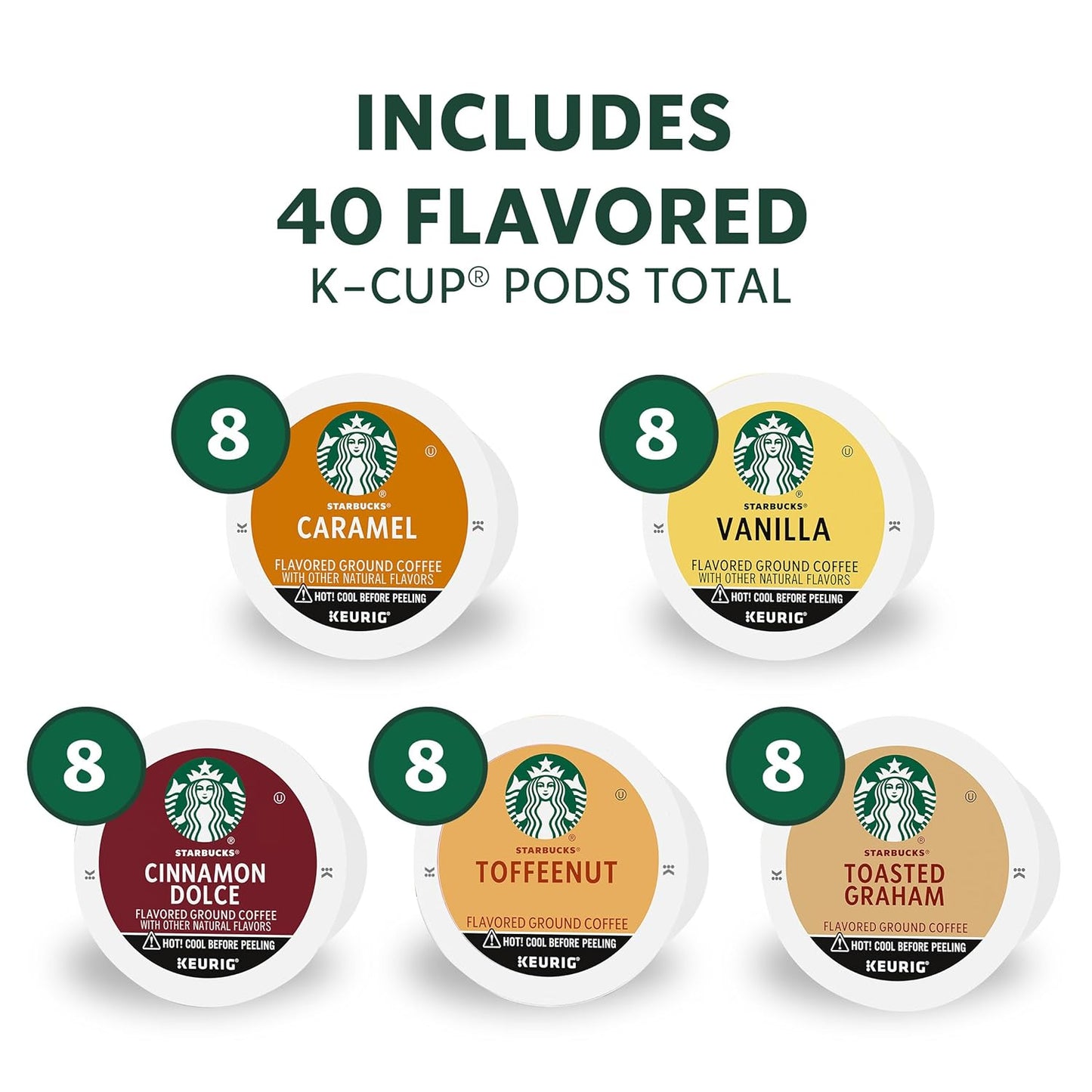 Starbucks Flavored K-Cup Coffee Pods Variety Pack 40 Count