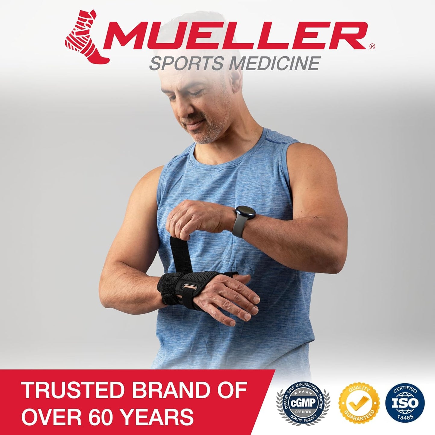 MUELLER Sports Medicine Adjust-to-Fit Thumb Brace for De Quervain's Tenosynovitis and Arthritis Relief