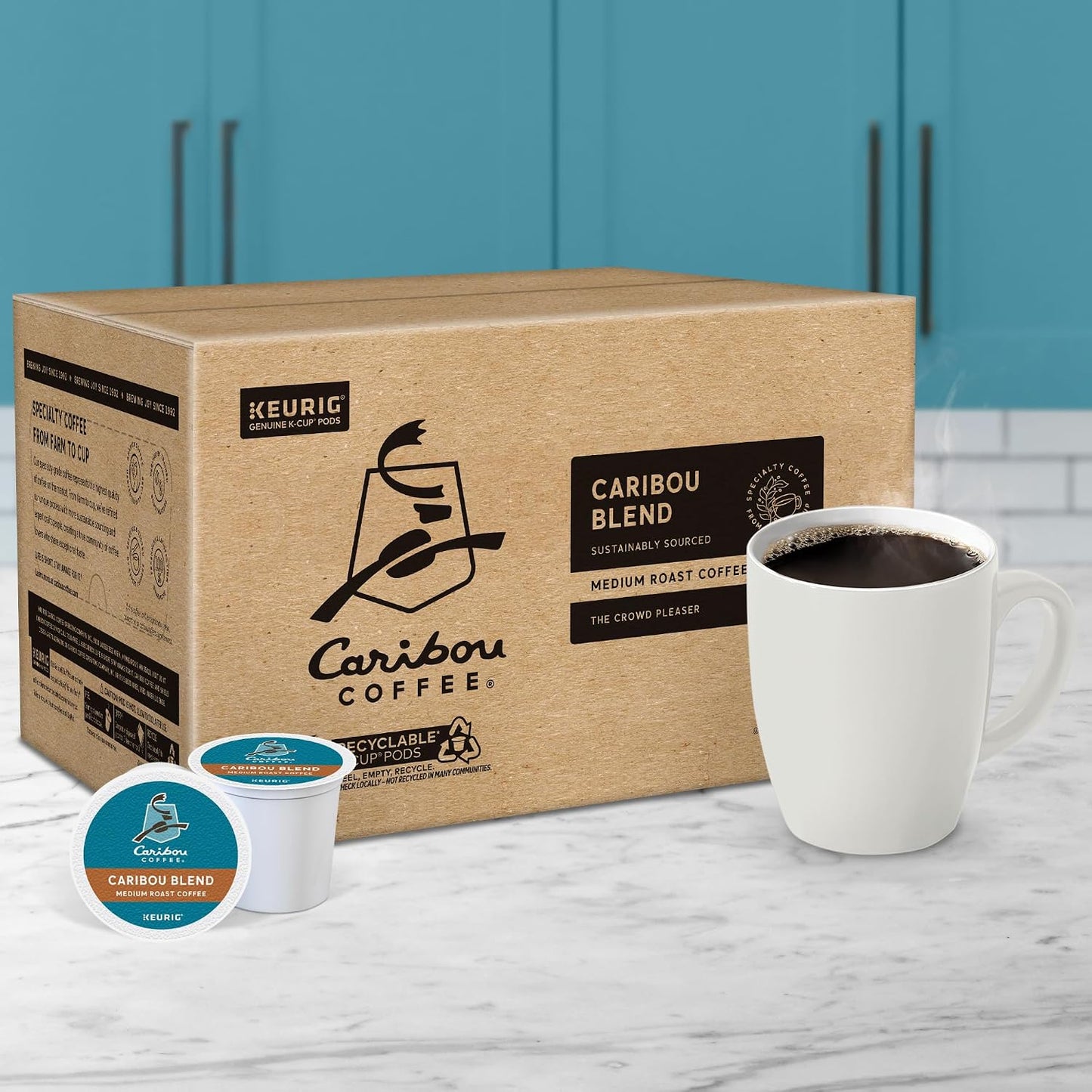Caribou Coffee Caribou Blend Keurig Single-Serve K-Cup Pod, Medium Roast Coffee, 96 Count