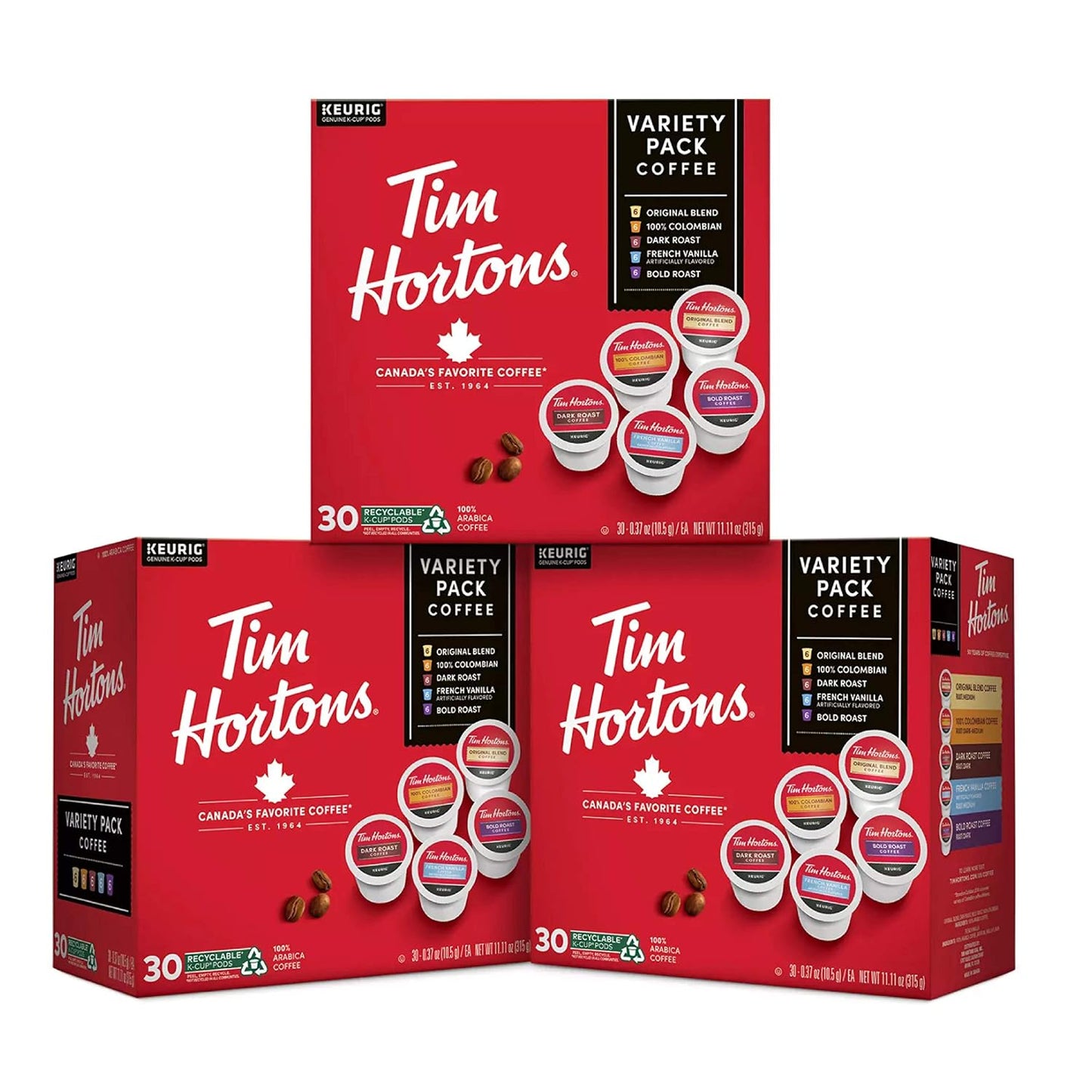 Tim Hortons Original Blend Medium Roast Coffee K-Cup Pods Compatible with Keurig Brewers