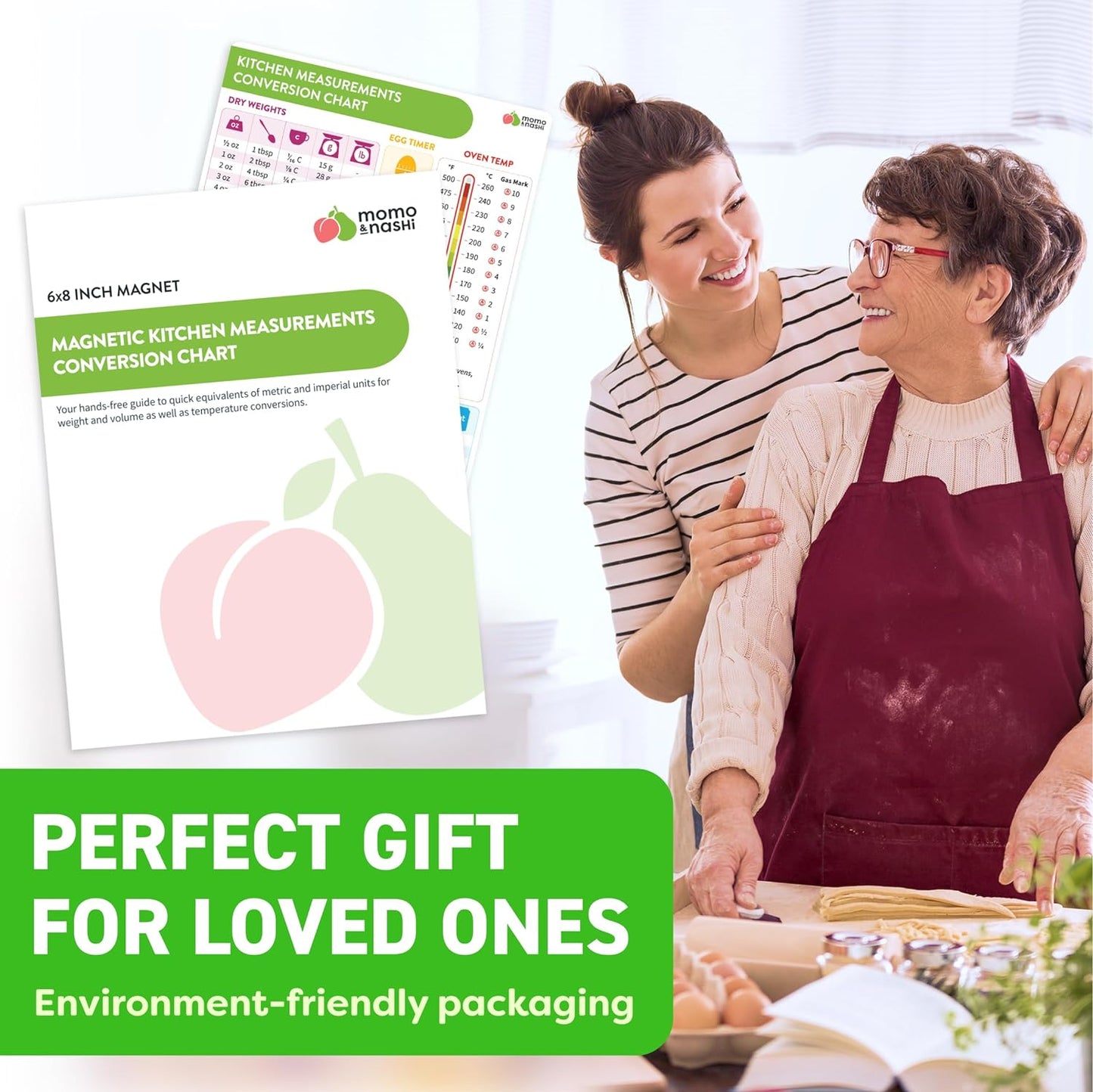 Kitchen Conversion Chart Magnet 1pc - Baking Supplies & Accessories - 6” x 8” Magnetic Kitchen Gadgets Measurement Conversion Chart for Cooking - Waterproof Baking Essentials, Cooking Gifts for Women