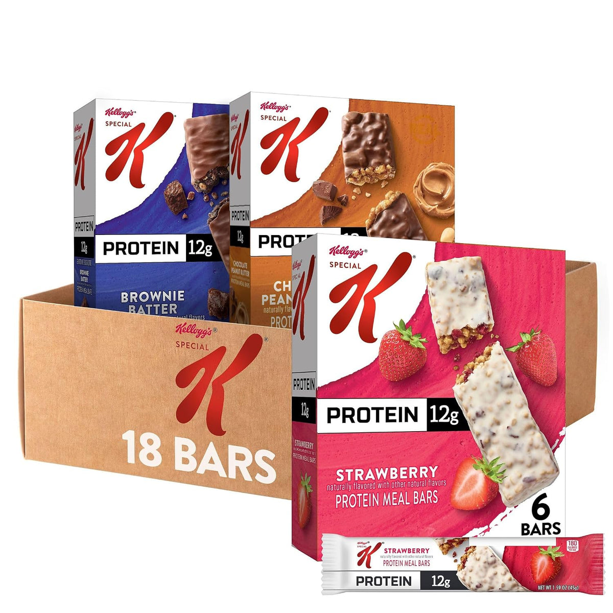 Special K Bar Protein Meal Bars, 12g Protein Snacks, 3-Flavor Variety Pack