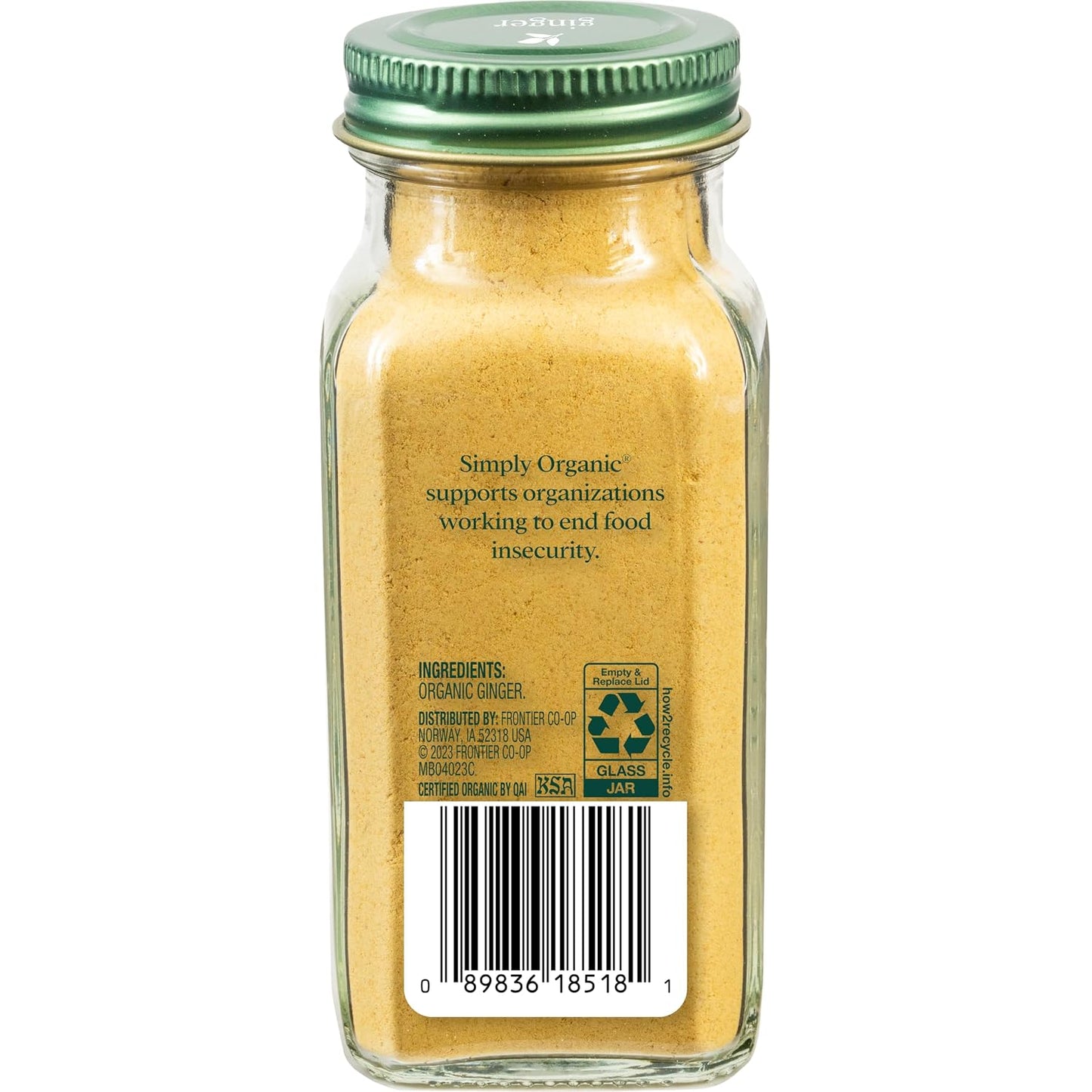 Simply Organic Ground Ginger Root, 1.64 Ounce, Non ETO, Non Irradiated, Non GMO, Versatile Spice for Sweet & Savory Dishes