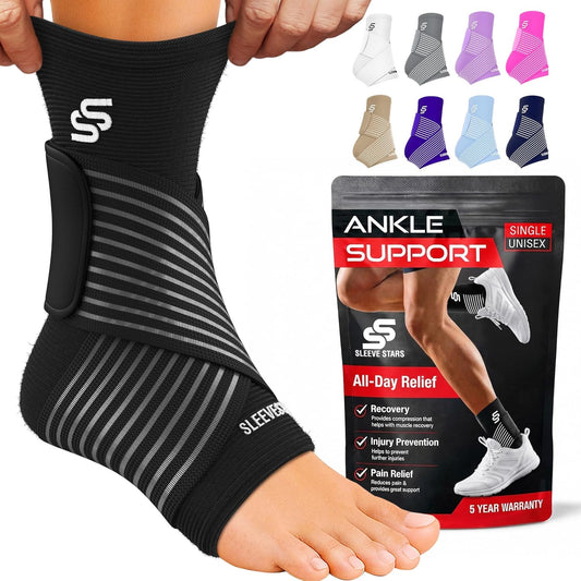 Sleeve Stars Ankle Brace for Women & Men, Compression Sleeve for Plantar Fasciitis Relief