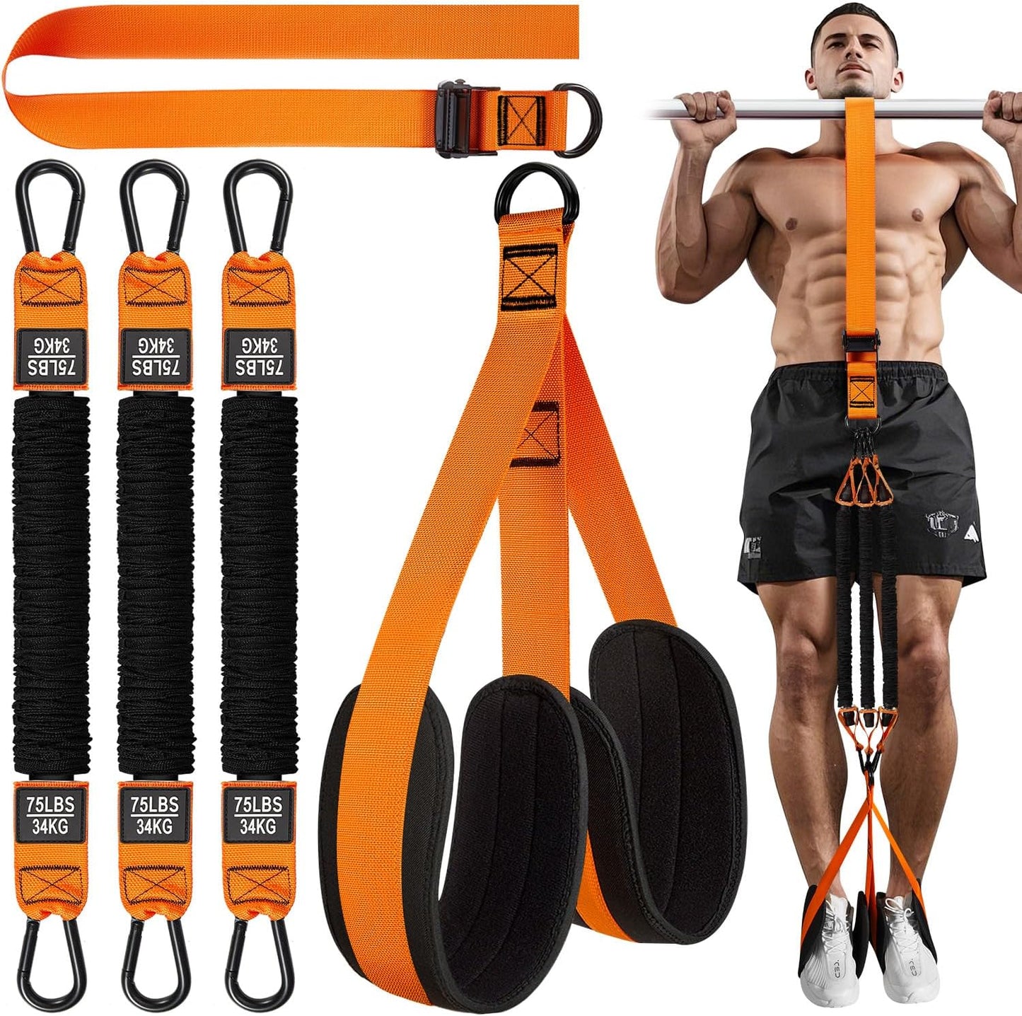 HPYGN Two Feet Pull Up Assistance Bands, Heavy Duty Resistance Bands for Pull Up Bar