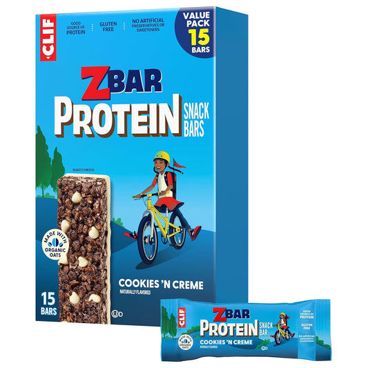 Zbar Protein Cookies 'N Creme Snack Bars Made with Organic Oats Non-GMO Gluten Free