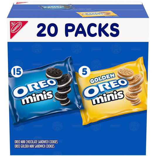 Oreo Mini Mix Sandwich Cookies Variety Pack with 20 Snack Packs