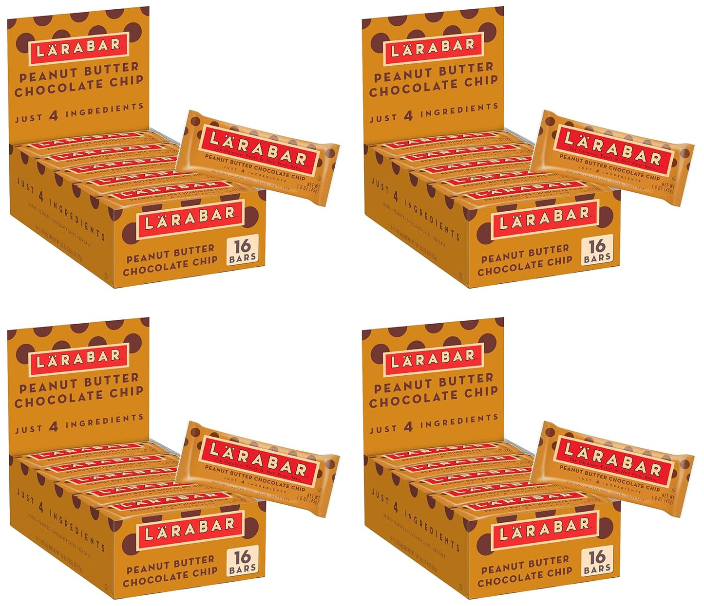 Larabar Peanut Butter Chocolate Chip Bars, 18 Count, 28.8 oz, Gluten Free and Vegan