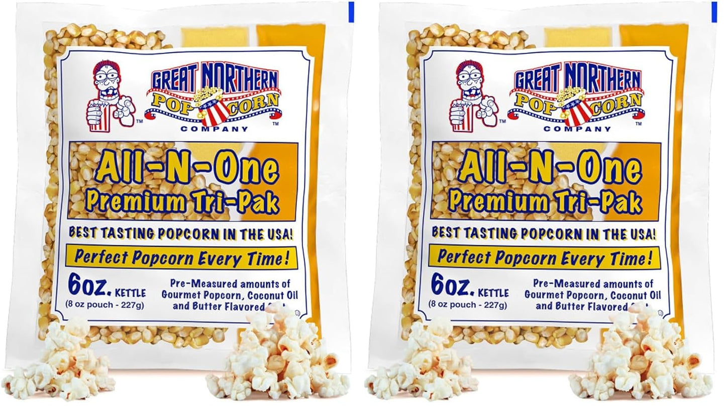 Case of 12 Pre-Measured Popcorn Packs for 6-Ounce Kettle Popcorn Machines