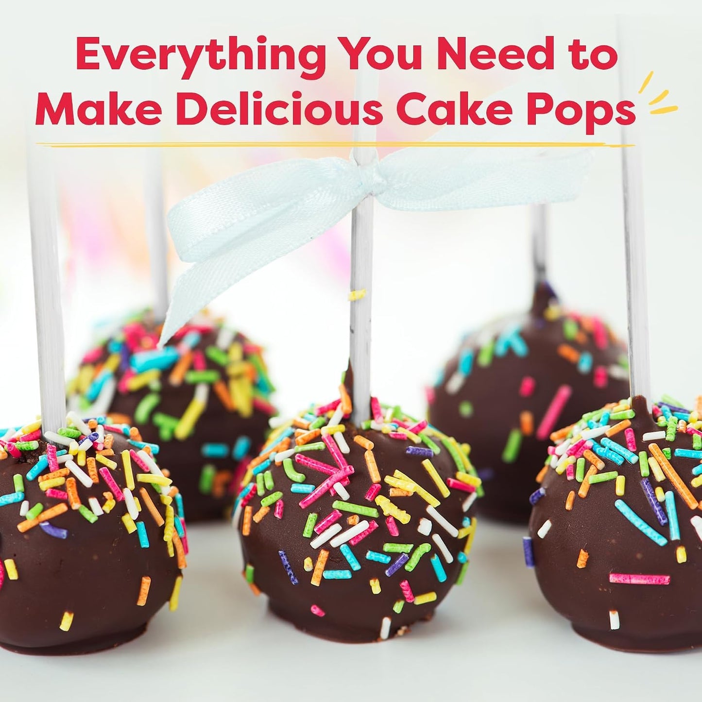 Baketivity DIY Cake Pop Kids Baking Kit with Pre-Measured Ingredients | Bake 10–12 Treats with Decorating Supplies, Activity Book, and Simple Recipe Gift Idea for Boys and Girls Ages 4-12