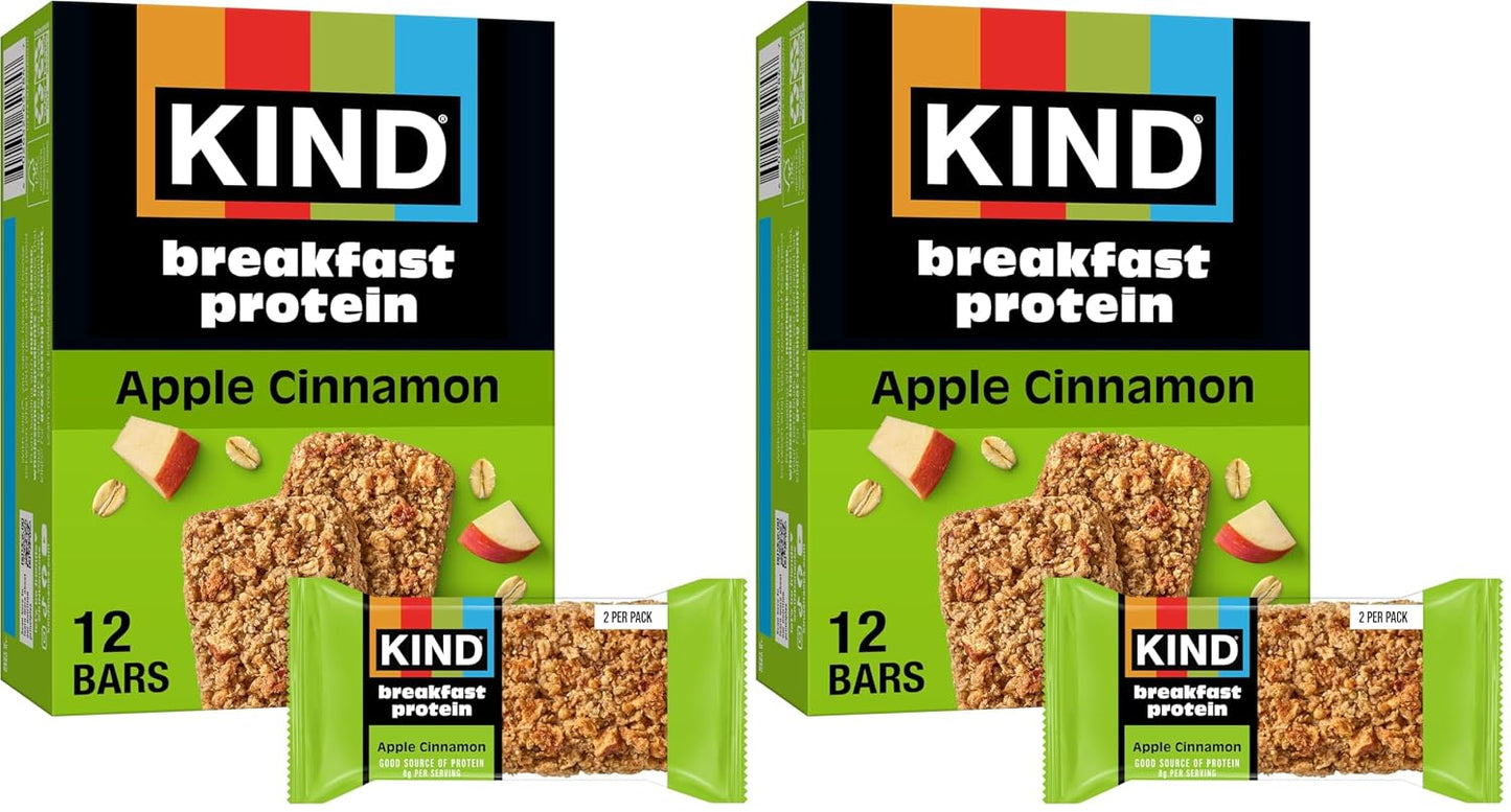 KIND Breakfast Protein Bars, Dark Chocolate Cocoa, Gluten Free, Low Sodium, 6 Count