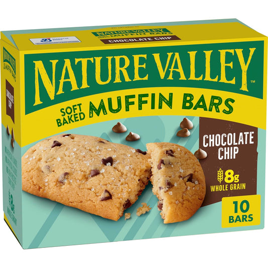 Nature Valley Soft Baked Muffin Bars, Chocolate Chip, 10 Bars, 12.4 oz
