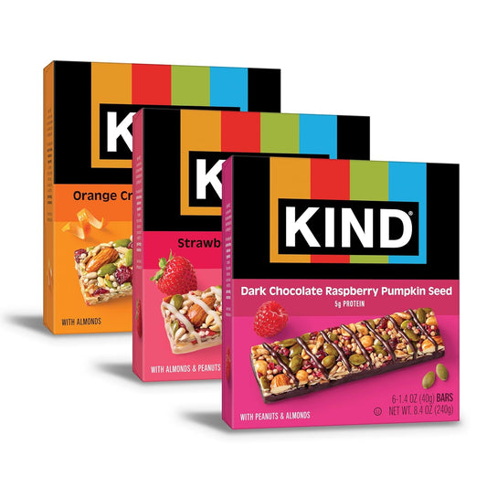 KIND Variety Pack Snack Bars, 18 Count, Gluten Free, High Fiber, 5g Protein
