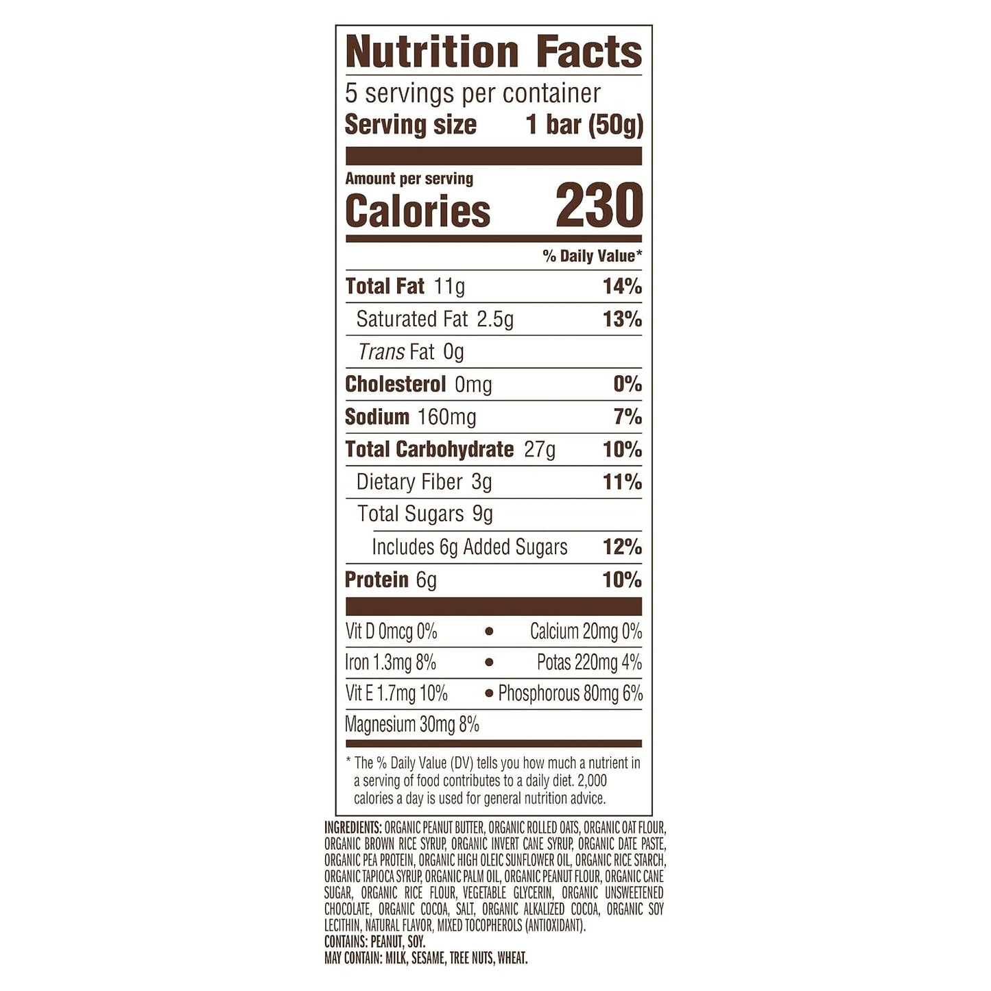 CLIF Nut Butter Bar - Chocolate Peanut Butter Energy Snack Bars - 5 Pack - 1.76 oz - USDA Organic - Non-GMO