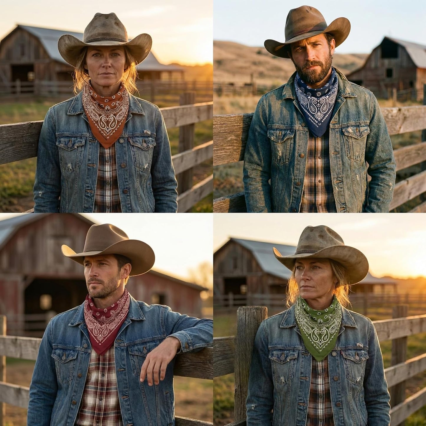Peacock Crew Premium Soft Cotton Bandanas Paisley 22 x 22 inches