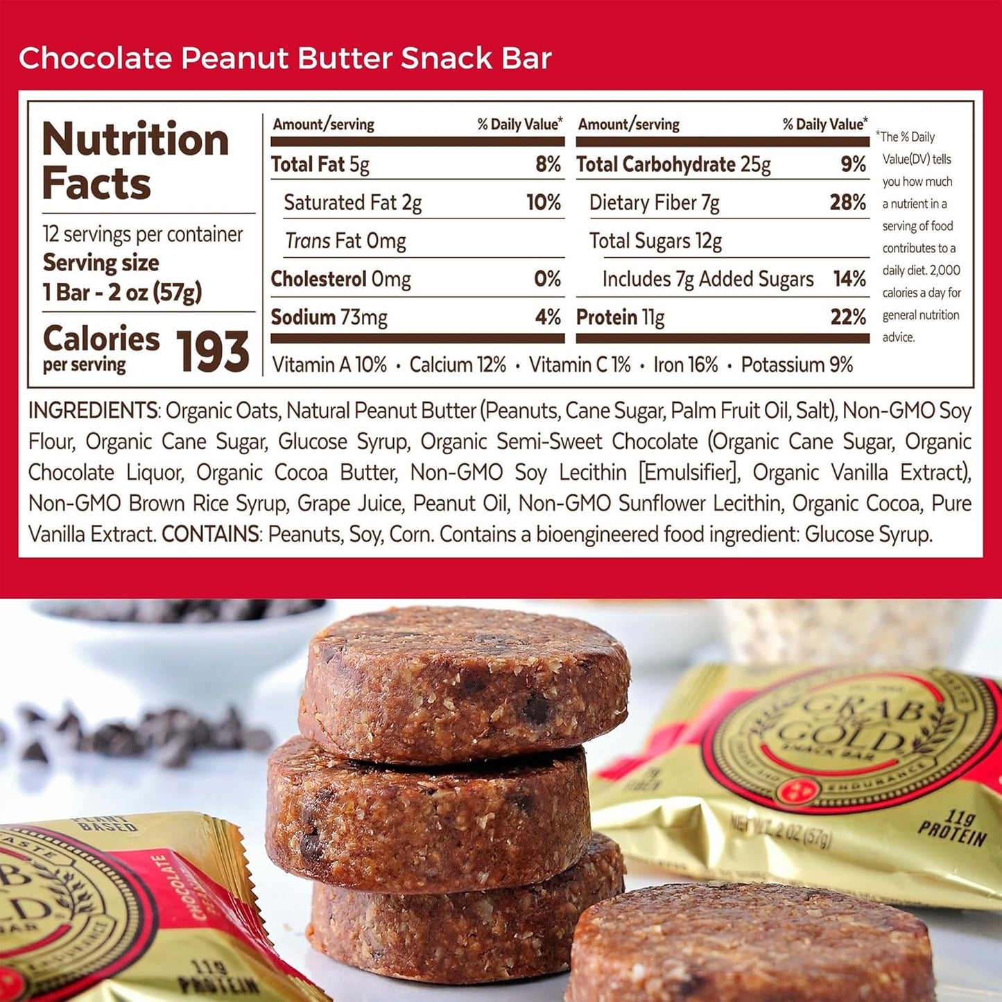 Handcrafted Protein Snack Bars with Organic Oats and Peanut Butter