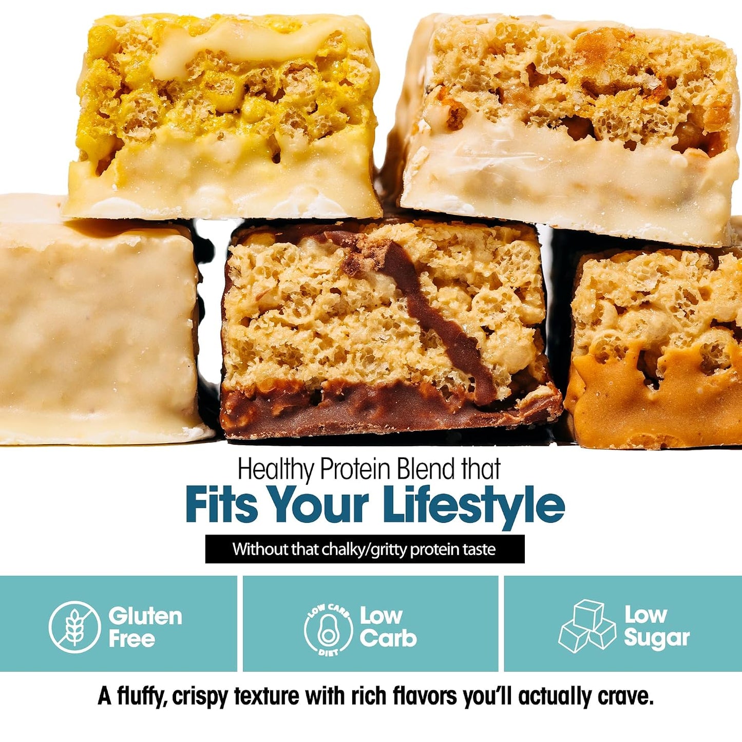 Wonderslim High Fiber Protein Bars Variety Pack 15g Protein 8g Fiber Low Sugar Low Carb