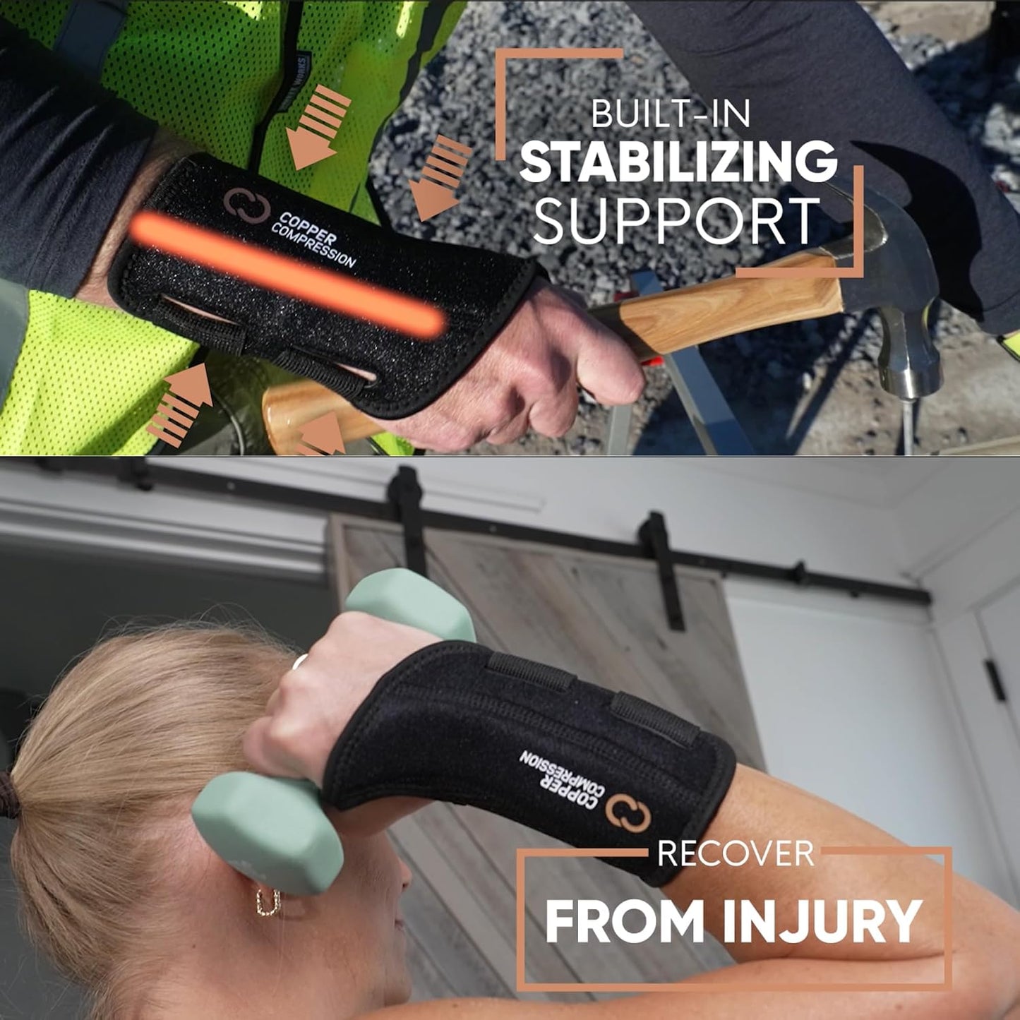 Copper Compression Advanced Wrist Brace - Copper Infused Adjustable Orthopedic Support