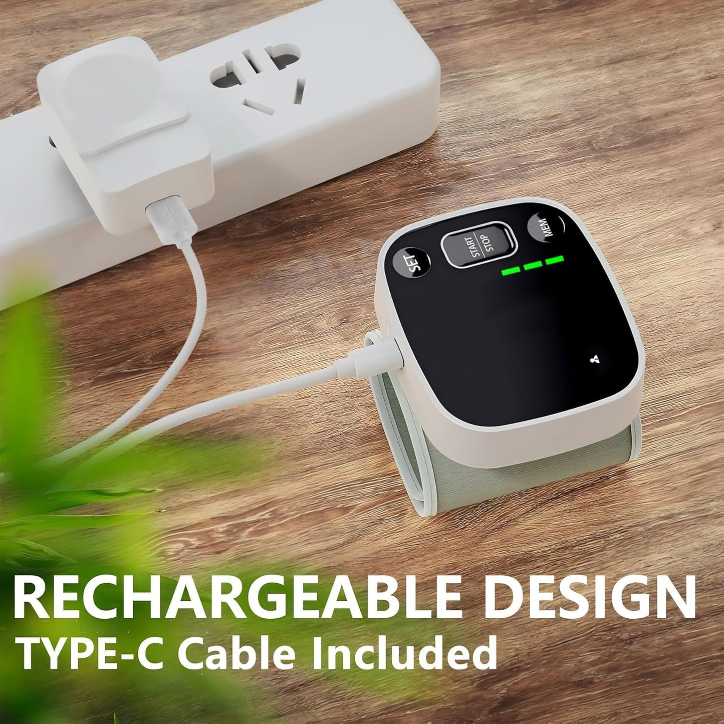Oklar Rechargeable Wrist Digital Blood Pressure Monitor with LED Display