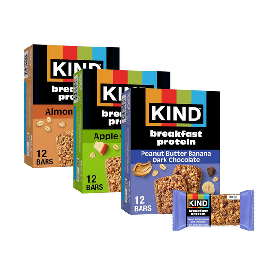 KIND Breakfast Protein Bars Variety Pack, 18 Count, 8g Protein