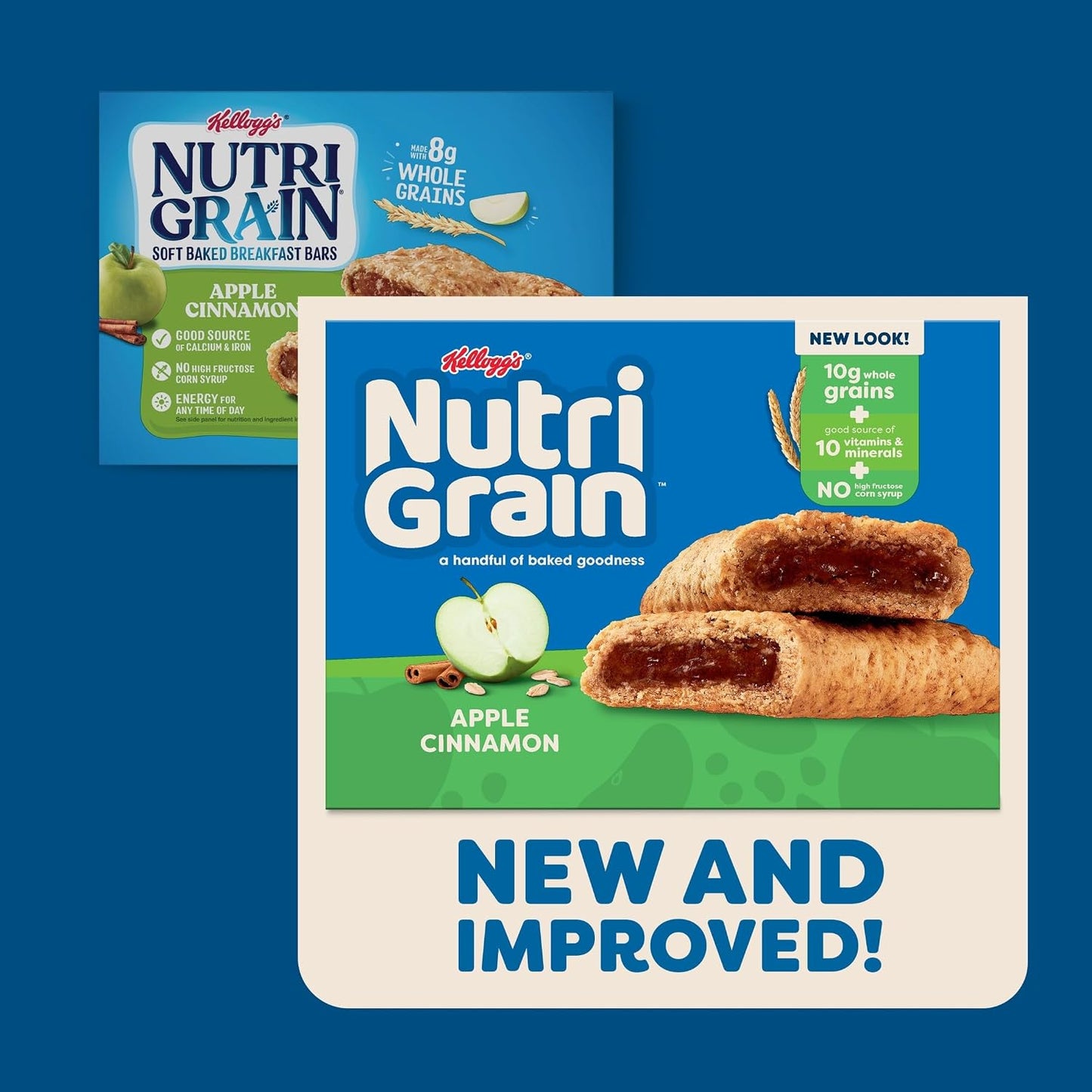 Nutri-Grain Breakfast Bars, 10g Whole Grains, 48 Count, Apple Cinnamon