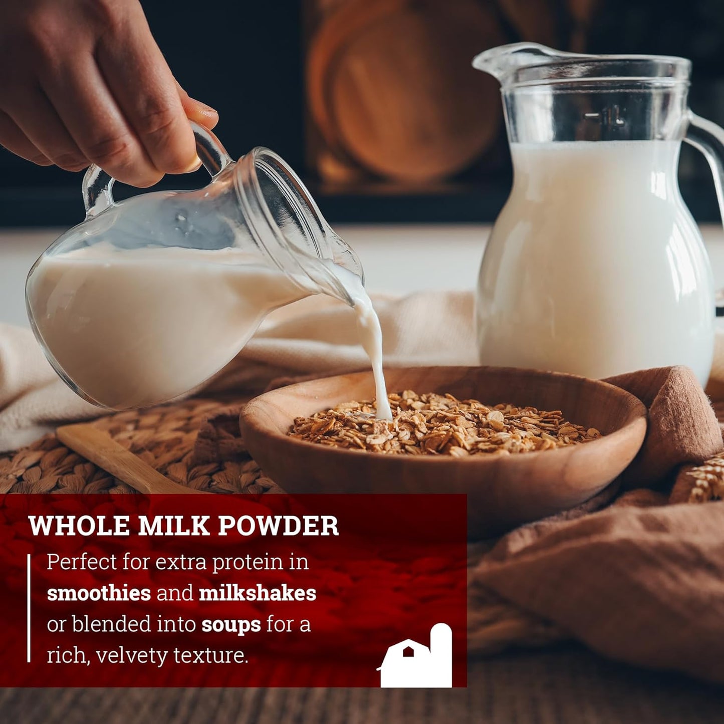 Hoosier Hill Farm 100% Hormone-Free Whole Milk Powder, 1 Pound, US Product, Non-Refrigerated