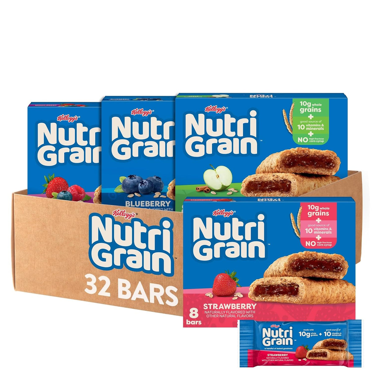 Nutri-Grain Soft Baked Breakfast Bars Variety Pack Whole Grain