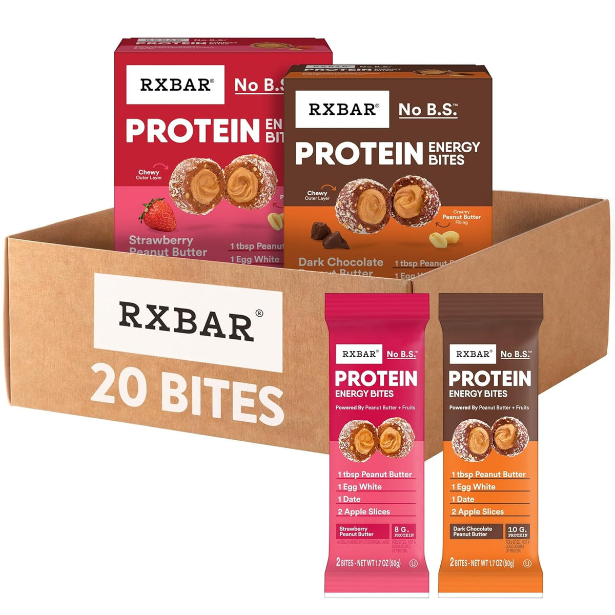 RXBAR Protein Energy Bites Variety Pack Gluten Free Snacks