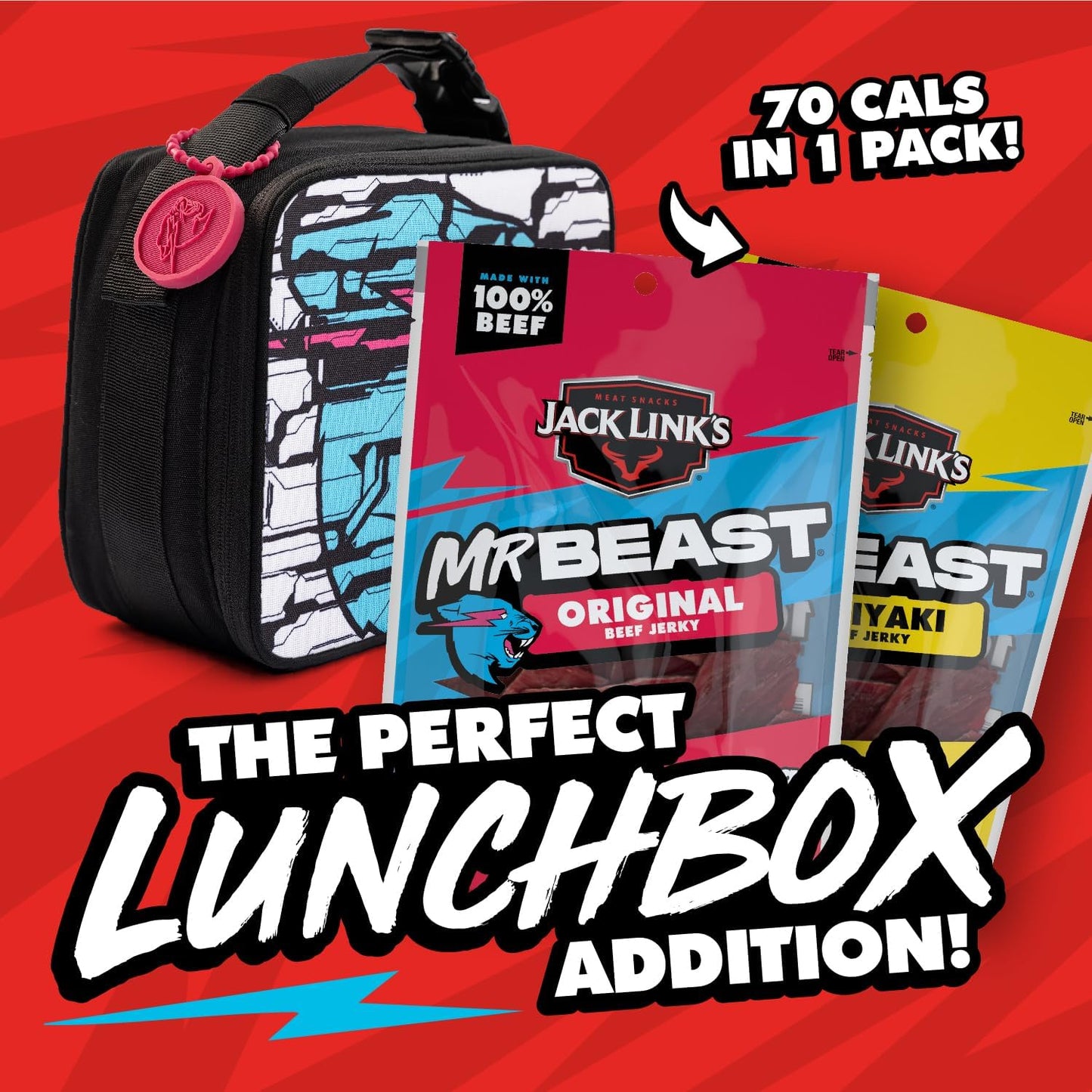 Jack Link's x MrBeast Beef Jerky Variety Pack, 6 Pack, 5.4 oz Bags, Ready to Eat Protein Snacks