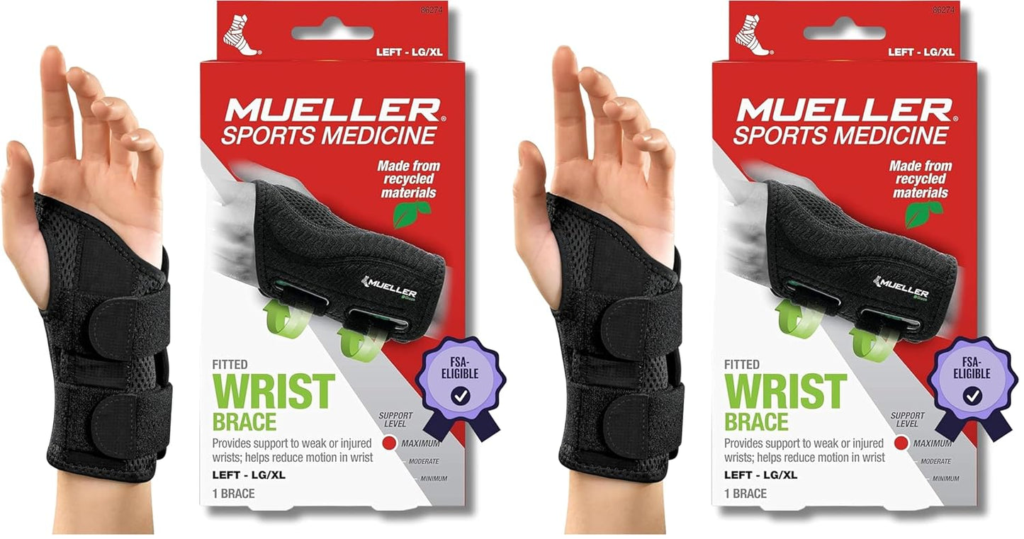MUELLER Sports Medicine Green Fitted Wrist Brace for Carpal Tunnel Relief